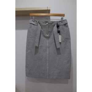 NWT Piazza Sempione Size 6/42 Belted Italy Stretch Pencil Knee Striped Skirt